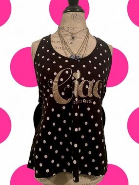 Y2K Victorias Secret PINK • Ciao Polka dot Tank top • SIZE - L • NWOT